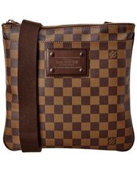 Louis Vuitton Damier Ebene Canvas Brooklyn Pochette Plate - Brown