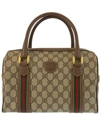 Gucci - Beige Coated/waterproof Canvas Boston Handbag (authentic Pre-loved) - Lyst