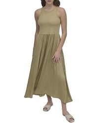 DKNY - Mix Media Midi Dress - Lyst