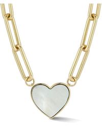 Ember Fine Jewelry - 14k Pearl Heart Necklace - Lyst