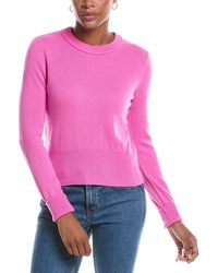 Autumn Cashmere - Contrast Side Seam Crewneck 100% Cashmere Sweater - Lyst