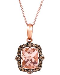 Le Vian - Le Vian Chocolatier 14k Rose Gold 2.51 Ct. Tw. Diamond & Morganite Pendant Necklace - Lyst
