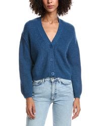 Forte - Wool & Cashmere-Blend Short Rib V-Neck Button Cardigan - Lyst