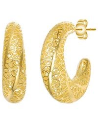 Genevive Jewelry - Rachel Glauber 14K Plated Hoop Earrings - Lyst
