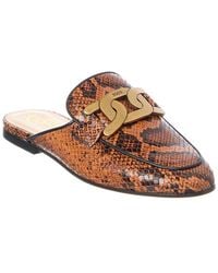 Tod's - Tods Snake-Embossed Leather Mule - Lyst