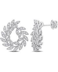 Rina Limor - 14k 0.89 Ct. Tw. Diamond Leaf Design Earrings - Lyst