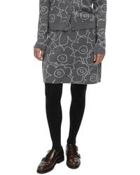 Marimekko - Vapaus Piirto Unikko Wool-Blend Skirt - Lyst