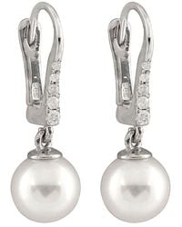 Masako Pearls - Splendid Pearls 14k Diamond & 7-7.5mm Akoya Pearl Earrings - Lyst