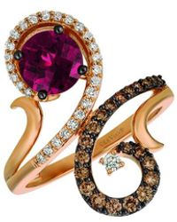 Le Vian - 14K Rose 1.74 Ct. Tw. Diamond & Rhodolite Ring - Lyst