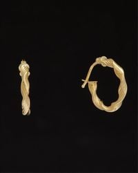 Italian Gold - 14k Textured Twist Hoops - Lyst
