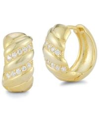 Glaze Jewelry - 14k Over Silver Cz Chubby Hoops - Lyst