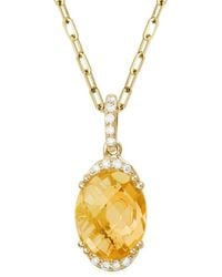 Diamond Select Cuts - 14k 2.65 Ct. Tw. Diamond & 2.55 Ct. Citrine Necklace - Lyst