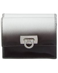 Ferragamo - Ferragamo Gancini Clasp Leather Card Case Wallet - Lyst