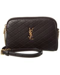 Saint Laurent - Gaby Zipped Quilted Leather Crossbody - Lyst