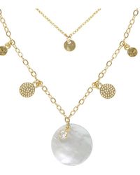 Ettika - 18K Plated Shell & Disc Necklace Set - Lyst