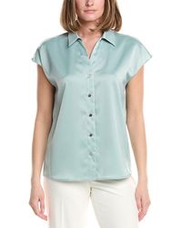 Anne Klein - Drop Shoulder Button Front Shirt - Lyst