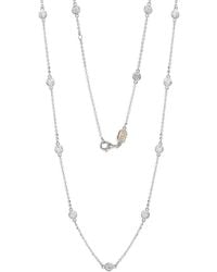 Suzy Levian - 14K 0.50 Ct. Tw. Diamond Station Necklace - Lyst