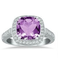 Gem Spark - 14K 3.74 Ct. Tw. Diamond & Amethyst Ring - Lyst