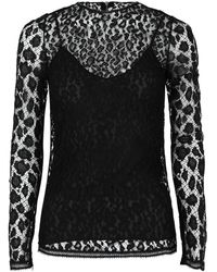 Givenchy - Lace Patterned Silk-Lined Blouse - Lyst