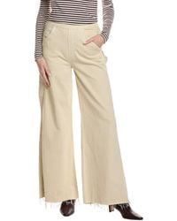 Mother - The Main Sail Sneak Fray Super High-Waist Linen-Blend Mojave Desert Wide Leg Jean - Lyst