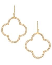 Rivka Friedman - 18k Plated Cz Clover Earrings - Lyst