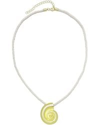 Adornia - Plated Shell On A Chord Necklace - Lyst