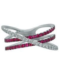 Diana M. Jewels - Fine Jewelry 14k 0.85 Ct. Tw. Diamond & Ruby Half-eternity Ring - Lyst
