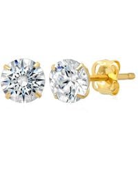MaxColor - 14K Cz Stud Earrings - Lyst