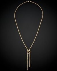 Italian Gold - 18K Heart Lariat Necklace - Lyst