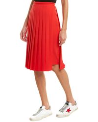 Burberry Farrah Pleated Midi-skirt - Red