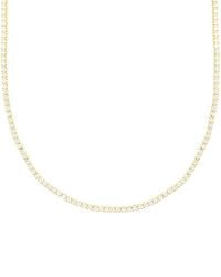 Adornia - 14K Plated Micro Tennis Necklace - Lyst