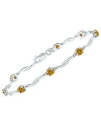 Gemstones - 1.52 Ct. Tw. Diamond & Citrine Bracelet - Lyst