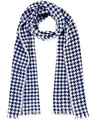 Blue Pacific - Houndstooth Cashmere-Blend Scarf - Lyst