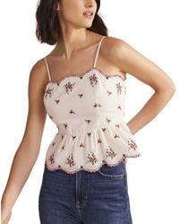 Boden - Embroidered Peplum Top - Lyst