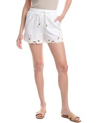 Ellen Tracy - Embroidered Linen-Blend Short - Lyst