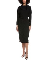 Badgley Mischka - Draped Midi Dress - Lyst
