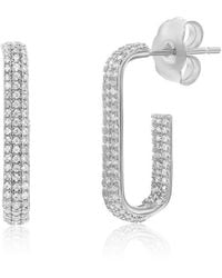 Suzy Levian CZ Jewelry - Suzy Levian Cz Hoop Earrings - Lyst