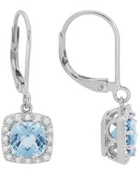 Diamond Select Cuts - 14k Diamond .16 Ct. & 2.2 Ct. Aquamarine Earrings - Lyst