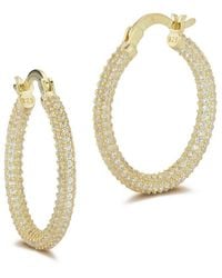 Chloe and Madison - 14k Over Silver Cz Small Hoops - Lyst