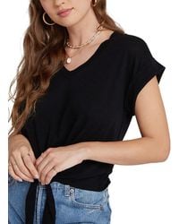 Bella Dahl - Tie Front V-Neck T-Shirt - Lyst
