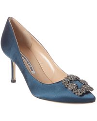 Manolo Blahnik Hangisi 70 Satin Pump - Blue