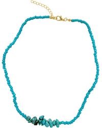 Adornia - 14k Plated Bead Necklace - Lyst