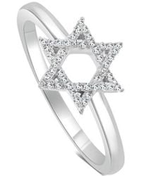 Sabrina Designs - 14k 0.11 Ct. Tw. Diamond Star Of David Ring - Lyst
