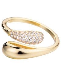 Adornia - 14K Plated Cz Curved Bands Ring - Lyst