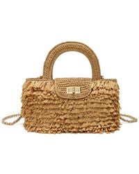 Tiffany & Fred Paris - Tassel Weaving Raffia Top Handle Crossbody - Lyst