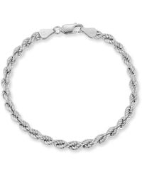 Glaze Jewelry - Rhodium Plated Rope Chain Bracelet - Lyst