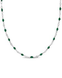 Italian Silver - Station Necklace - Lyst