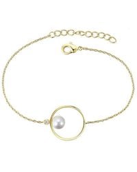 Genevive Jewelry - 14k Over Silver 6mm Pearl Bracelet - Lyst