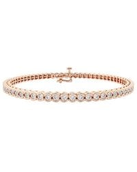 Lab Grown Diamonds - 14K Rose 3.00 Ct. Tw. Lab-Grown Diamond Tennis Bracelet - Lyst