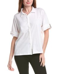Fabiana Filippi - Rolled Up Sleeve Silk-Blend Shirt - Lyst